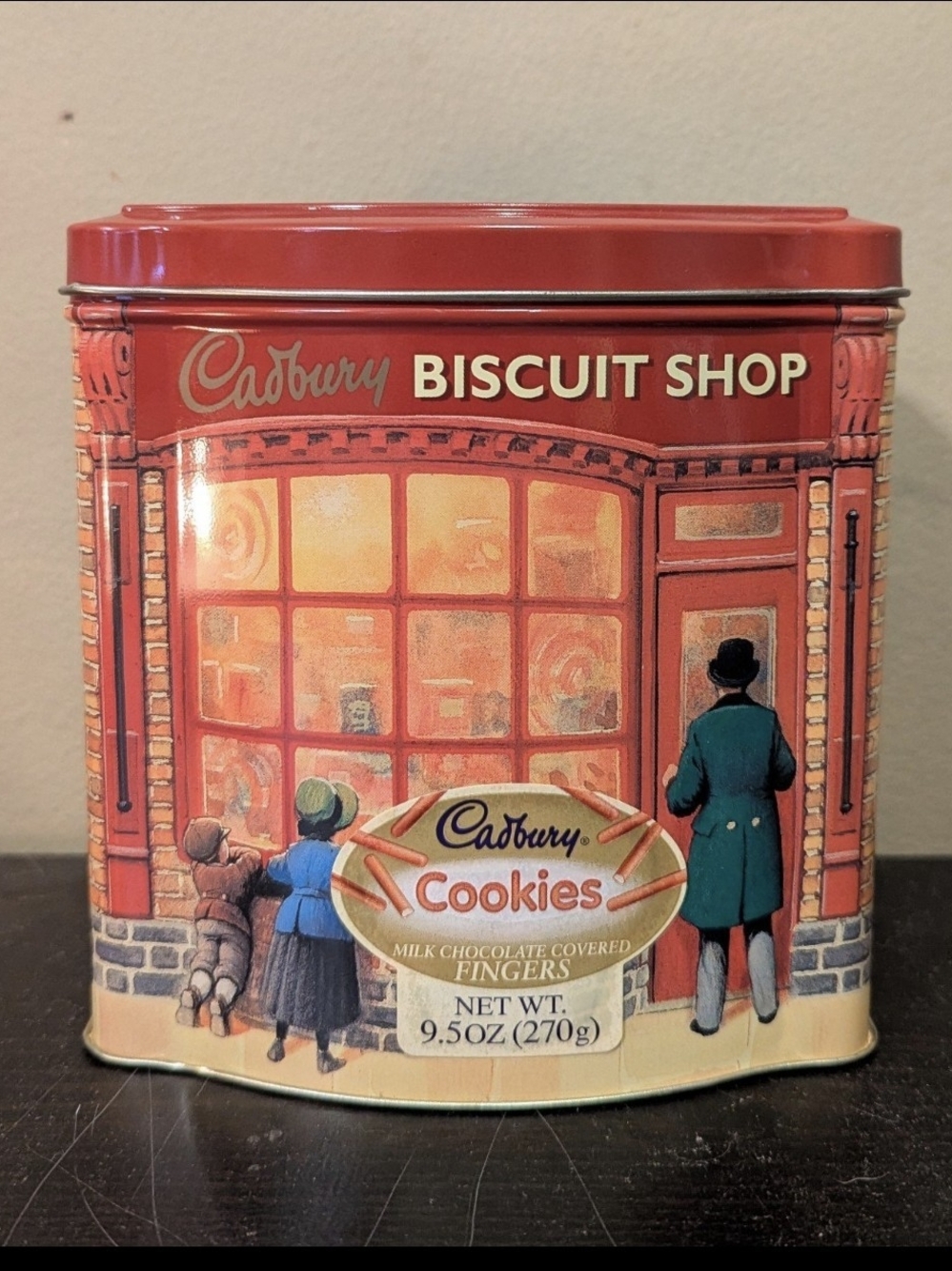 Vintage Cadbury Biscuit Shop Metal Cookie Tin With Lid